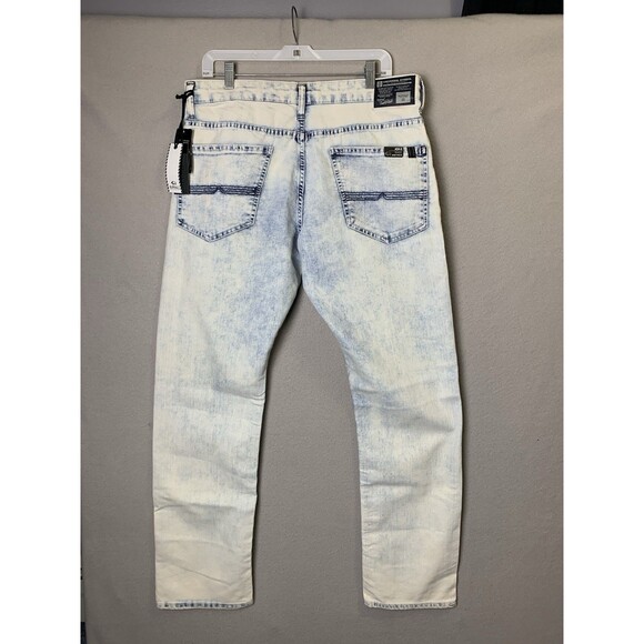 Buffalo David Bitton Jeans Mens Size 34x32 Blue Acid Wash ASH-X Skinny Stretch - Picture 2 of 12